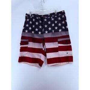 Tony Hawk Cargo Shorts Mens 36 11" American Flag USA Patriotic Skate Style